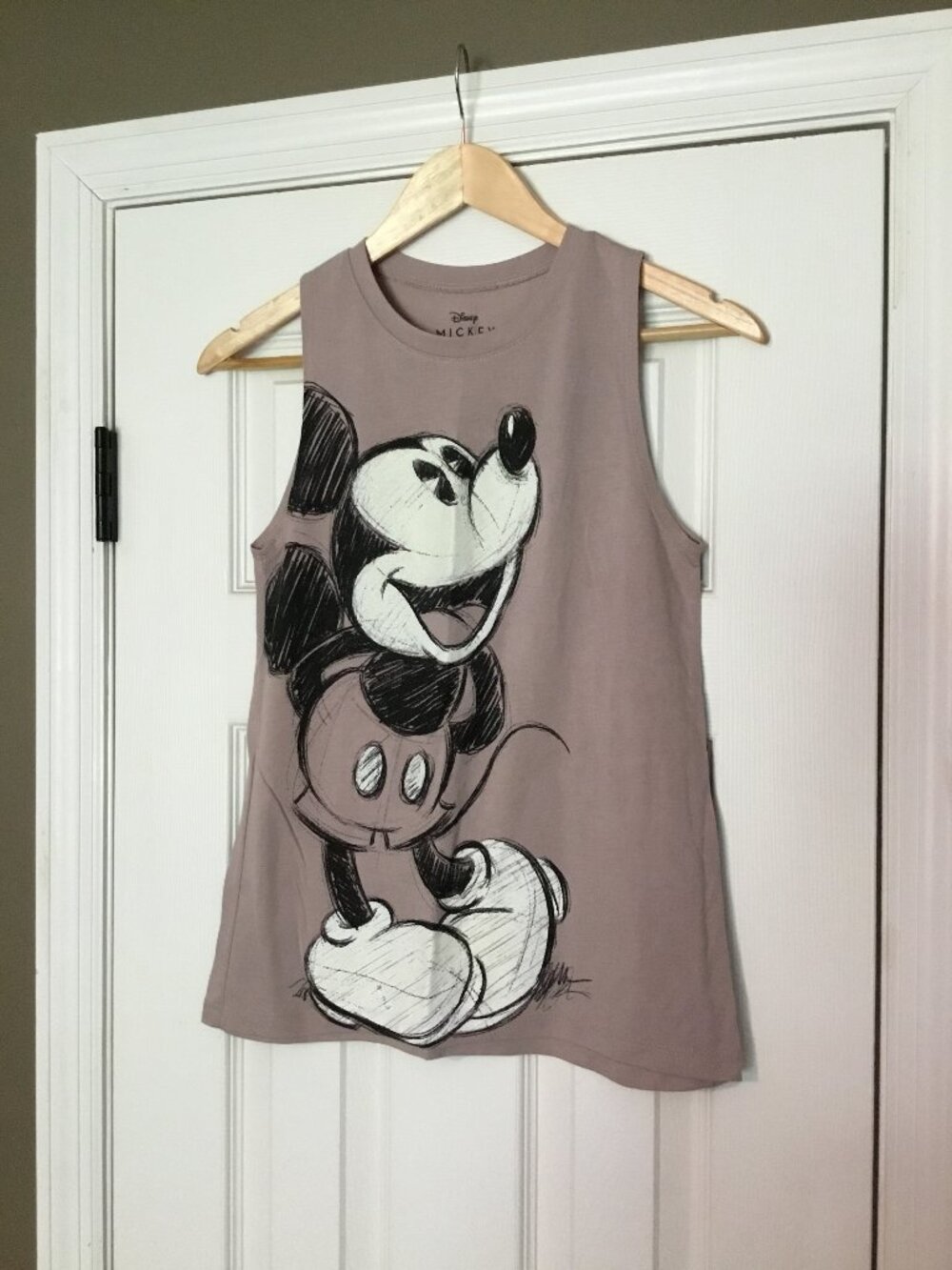 DISNEY - light purple tank top with Mickey pencil sketch - Size: Women's XS